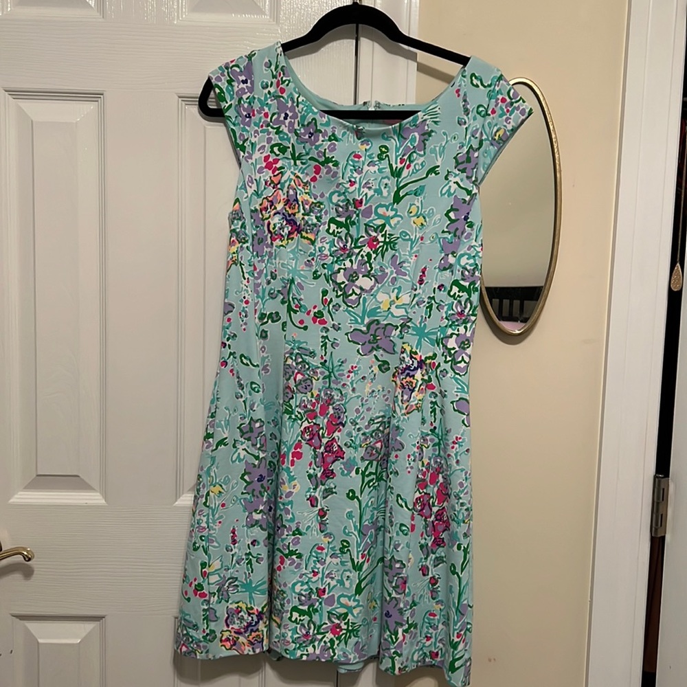 Lilly Pulitzer Floral Dress in Light Blue and Pink